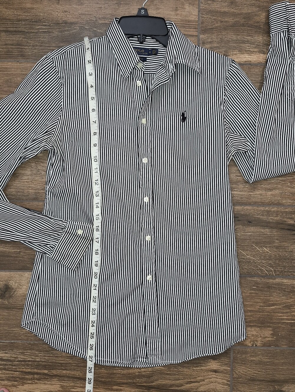 Polo by Ralph Lauren Black & White Vertical Stripe Button-Up Shirt - Picture 6 of 10